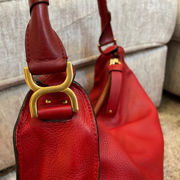 Authentic Chloe Marcie Large Hobo Satchel in Poppy - Picture 9 of 16